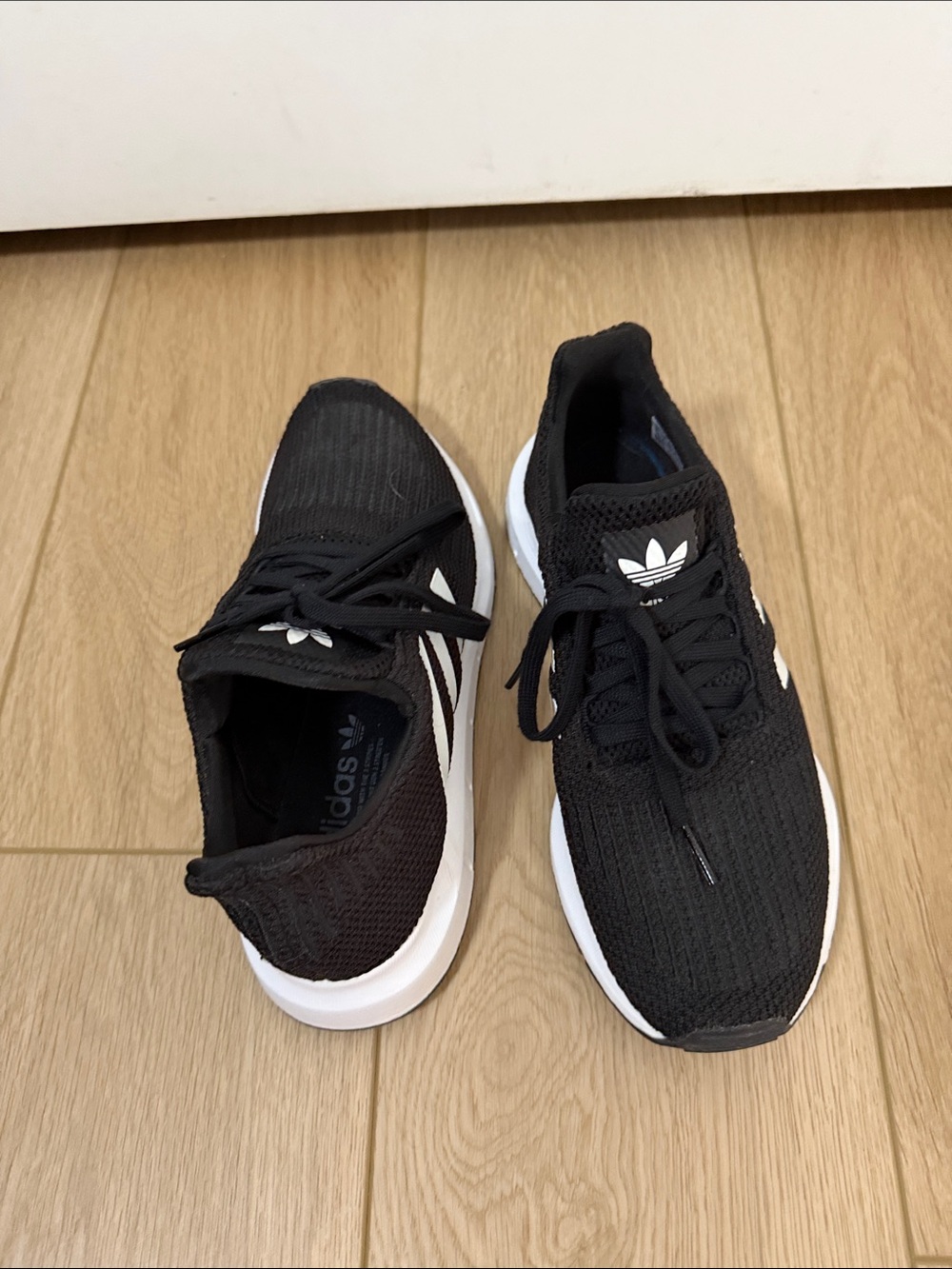 adidas Black and White Knit Runner Sneakers